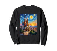 Barcelona Sagrada Familia Starry Pop Art Sweatshirt