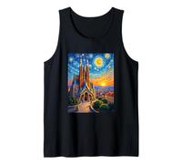 Barcelona Sagrada Familia Starry Pop Art Tank Top