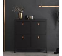 Barcelona Shoe Cabinet - 4 Drawer - Black