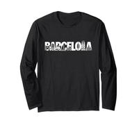 Barcelona Silhouette Vacation Landmarks City Design Long Sleeve T-Shirt