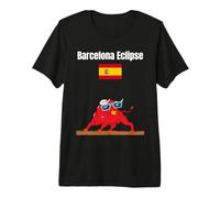 Barcelona Solar eclipses Lover Bulls Spanish Flag Souvenir Premium T-Shirt
