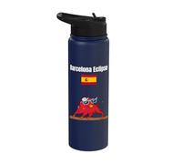 Barcelona Solar eclipses Lover Bulls Spanish Flag Souvenir Stainless Steel Insulated Water Bottle