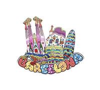 Barcelona Spain 3D Mosaic Refrigerator Magnet Resin Travel Souvenirs,Handmade Home & Kitchen Decoration Barcelona Fridge Magnet Collection Gift