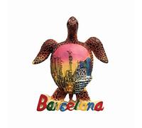 Barcelona Spain 3D Turtle Refrigerator Magnet Resin Travel Souvenirs,Handmade Home & Kitchen Decoration Barcelona Fridge Magnet Collection Gift