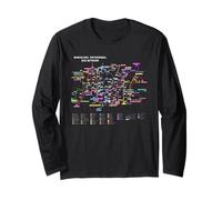 Barcelona Spain Bus Network - Souvenir Route Map (Black) Long Sleeve T-Shirt