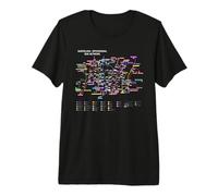 Barcelona Spain Bus Network - Souvenir Route Map (Black) Premium T-Shirt