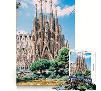 Barcelona Spain Church 1000 Piece Jigsaw Puzzle for Teenagers Thought Training Pleasant Downtime Uniform Cut Warm Xmas Gift (50x75cm)