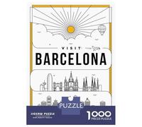 Barcelona Spain Jigsaw Puzzle 1000 Pieces, Romantic City Break Scene, Matte Printed Jigsaw for Travel Lovers, Screen-Free Fun, 52x38cm/1000pcs