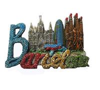 Barcelona Spain Letters Style 3D Fridge Magnet Travel Souvenir Gift Home & Kitchen Decoration Magnetic Sticker,Barcelona Refrigerator Magnet Collection
