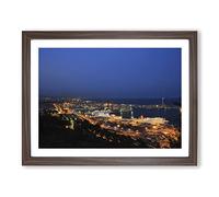 Barcelona Spain Skyline Modern Framed Print | A3 Walnut Framed Wall Art | Ready to Hang | Modern Cityscape Picture | Living Room Bedroom Lounge Office