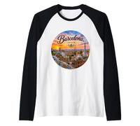 Barcelona Spain Spanish Raglan Baseball Tee