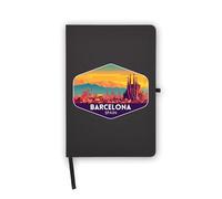 Barcelona Spain Travel Charm Notebook, Blank Pages, Faux Leather Cover, Planner, Journal, Workbook