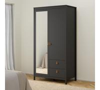 Barcelona Wardrobe - 2 Door - 2 Drawer - Combi - Black