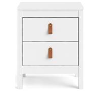 Barcelona White 2 Drawer Bedside Cabinet