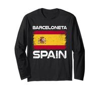 Barceloneta Spain Flag Design Proud Spanish Flag Long Sleeve T-Shirt