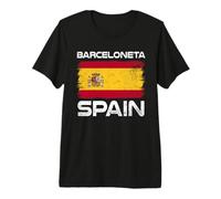 Barceloneta Spain Flag Design Proud Spanish Flag Premium T-Shirt