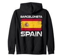 Barceloneta Spain Flag Design Proud Spanish Flag Zip Hoodie