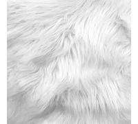 Barcelonetta | Faux Fur Fabric | by The Piece | Pre-Cut | Faux Fur Squares | Fur Fabric for Arts & Crafts, Costume, Decoration, Upholstery, Cushion (White, 20" X 20")