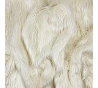 Barcelonetta | Faux Fur Fabric | Soft & Plush | Costume, Upholstery, Decoration, Sewing Material | Fluffy, Fuzzy | Shaggy, Long Pile (Ivory, 10" X 10")