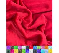 Barcelonetta | Minky Fabric | Plush, Super Soft, Cuddle | Solid Minky | by The Yard | 60" Wide | Baby Blanket, Change Station Cover, Pillow, Scarf, Beanie (Red, Half Yard)