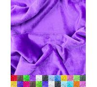 Barcelonetta | Minky Fabric | Plush, Super Soft, Cuddly | Minky Solid | Per Yard | 60" Wide | Baby Blanket, Changing Pad Cover, Pillow, Scarf, Hat (Purple, Half Yard)