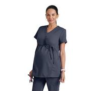 BARCO Grey's Anatomy GRT094 Women's Lilah Maternity Scrub Top Steel XL