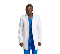 BARCO Grey's Anatomy Scrubs - Derek Lab Coat for Men, Professional Full-Length 3-Button Long Sleeve 35"- 39" Lab Coat, White, 40