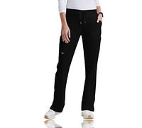 BARCO Grey's Anatomy Scrubs - Mia Scrub Pant for Women, Elastic Back Waist, Mid-Rise Shaped Leg Women's Scrub Pant, Black, S Tall