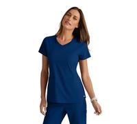 BARCO Grey's Anatomy Spandex Stretch Direct - Bolt Nurses Uniform Scrub Top for Women, V-Neck Women's Scrub Top, Indigo (Navy), XS