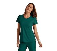 Barco Grey's Anatomy Spandex Stretch Direct - Bolt Scrub Top for Women, V-Neck Women's Scrub Top, Hunter Green, M