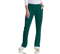 BARCO Grey's Anatomy Women's Mia Pant, Easy Care Medical Scrub Pants w/ 6 Pockets & Elastic Drawcord Waistband, Hunter, X-L Tall