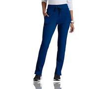 BARCO One Uplift Classic Fit Tapered Leg Scrub Pant for Women - 5-Pocket, Mid-Rise Scrub Bottoms with 360 Spandex Stretch, Indigo (Navy), S Petite