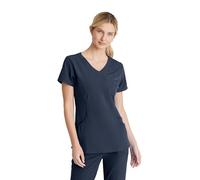 BARCO Skechers Vitality Charge Scrub Top for Women - V-Neck Medical Top, 4-Way Stretch Women's Scrub Top, Pewter, XL