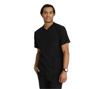 BARCO Skechers Vitality Crew Scrub Top for Men - Crossover V-Neck Medical Top, 4-Way Stretch Men's Scrub Top, Black, XL