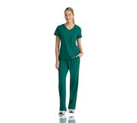 BARCO STRONG Zoe Classic Fit Scrub Top & Pant Set for Women - Up to 70°C Wash, Natural Stretch, Moisture Wicking, Anti-Static, Hunter Green, Large