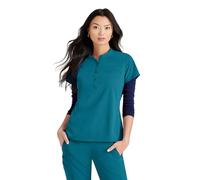 BARCO Unify Purpose Scrub Top for Women - 4-Pocket V-Neck Shirt with 360 Spandex Stretch & Moisture Wicking Fabric, Bahama, XXL