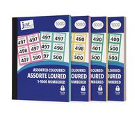 barcode bargains 4 x Books of Raffle tickets books/cloakroom tickets - Carnival Games Lucky Draw Tombola Draw, Prize Draw and Charity Events, School Fetes