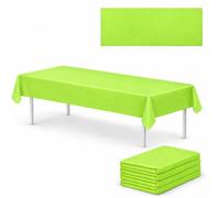 barcode bargains Pack of 4 Lime Green Disposable Plastic Tablecloths - 274cm x 137cm Waterproof Rectangular Wipeable Party Table Covers for Birthdays, BBQs, Weddings & Events