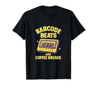 Barcode Beats And Coffee Breaks Retro Digital Humor T-Shirt