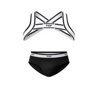 Barcode Berlin - Mens Partywear - TOP Multipack 1x Brief Black + 1x Harness White-Black - Size S