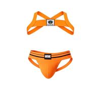 Barcode Berlin - Mens Underwear - Multipack 1x Andreus Jockstrap + 1x Harness Leonsh Neonorange - Size M