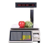Barcode Label Printing Scale with 71 Shortcut Keys, 15kg Capacity for Supermarket, Retail Store, Warehouse