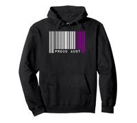Barcode Proud Aunt Asexual Pride Flag LGBTQ Aesthetic Love Pullover Hoodie