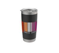 Barcode Proud Aunt Lesbian Pride Flag LGBTQ Aesthetic Love Stainless Steel Insulated Tumbler