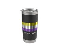 Barcode Proud Aunt Nonbinary Pride Flag LGBTQ Aesthetic Love Stainless Steel Insulated Tumbler