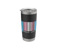 Barcode Proud Aunt Transgender Pride Flag LGBTQ Aesthetic Stainless Steel Insulated Tumbler