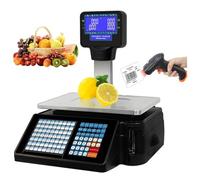 Barcode Scale with Thermal Printer, Digital Price Computing for Retail, Double-Display for Easy Reading, Includes Scanner for Efficient Checkout