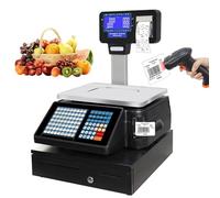 Barcode Scale with Thermal Printer, Digital Price Computing for Retail, Double-Display for Easy Reading, Includes Scanner for Efficient Checkout