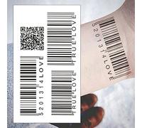 Barcodes Temporary Tattoos - True Love QR Code Barcode Set Realistic Waterproof Transfer Sticker Arm Body Art Men Women Kids - By Delusion Tattoos