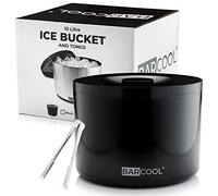 Barcool 10L Round Ice Bucket | Double-Walled with Lid & Tongs | Superior Insulation Keeps Contents Chilled for Hours on End | Ideal for Pubs, Restaurants, Home Bars, BBQs & Picnic Occasions